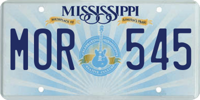 MS license plate MOR545