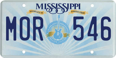 MS license plate MOR546