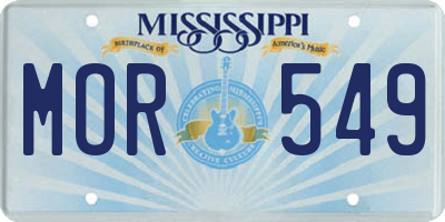 MS license plate MOR549