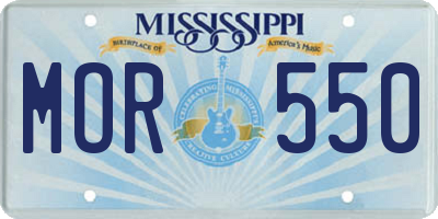 MS license plate MOR550