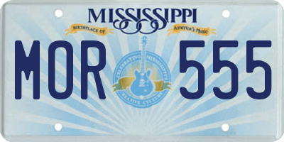 MS license plate MOR555