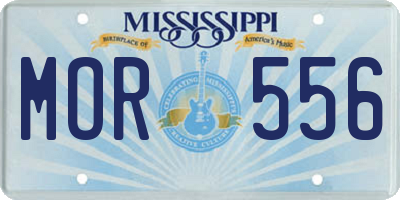 MS license plate MOR556