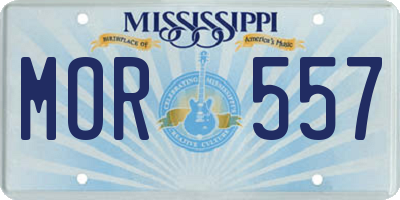 MS license plate MOR557