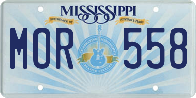 MS license plate MOR558
