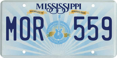 MS license plate MOR559