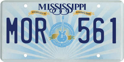 MS license plate MOR561