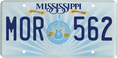MS license plate MOR562
