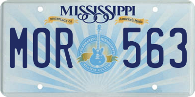 MS license plate MOR563