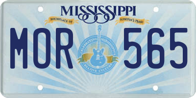 MS license plate MOR565