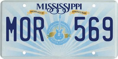 MS license plate MOR569