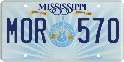 MS license plate MOR570