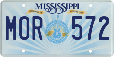 MS license plate MOR572