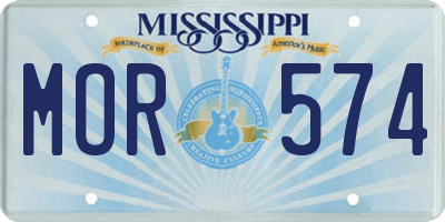 MS license plate MOR574