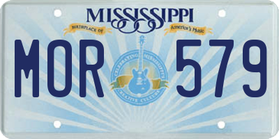 MS license plate MOR579