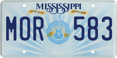 MS license plate MOR583