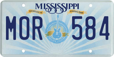 MS license plate MOR584