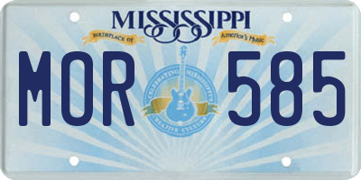 MS license plate MOR585