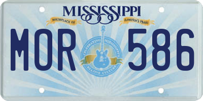 MS license plate MOR586