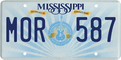 MS license plate MOR587