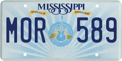 MS license plate MOR589