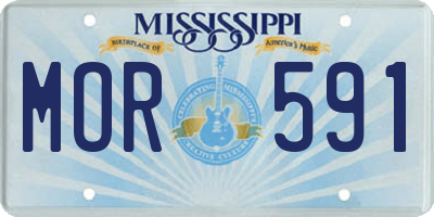 MS license plate MOR591