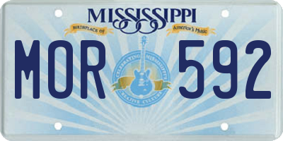 MS license plate MOR592