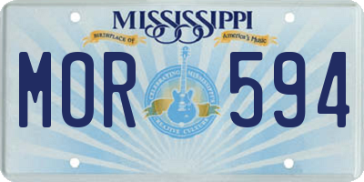 MS license plate MOR594