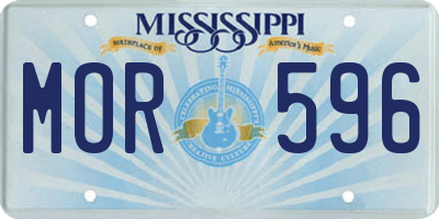 MS license plate MOR596