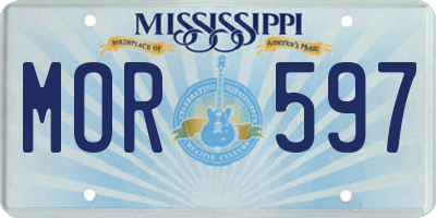 MS license plate MOR597