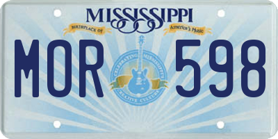 MS license plate MOR598