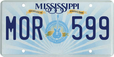 MS license plate MOR599
