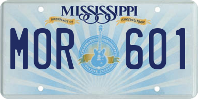 MS license plate MOR601