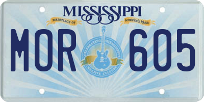 MS license plate MOR605