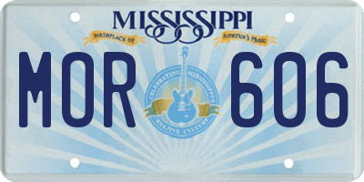MS license plate MOR606