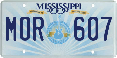 MS license plate MOR607