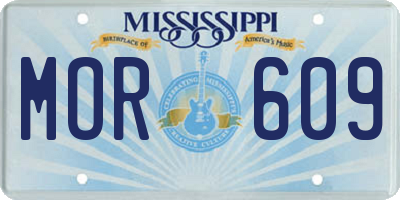 MS license plate MOR609