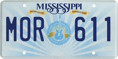 MS license plate MOR611