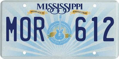 MS license plate MOR612