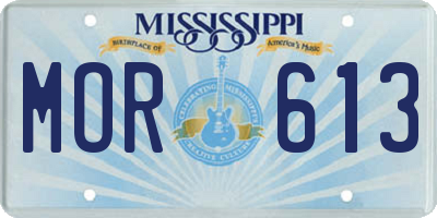 MS license plate MOR613