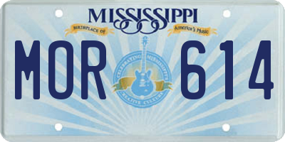 MS license plate MOR614
