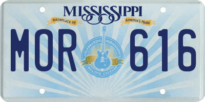 MS license plate MOR616
