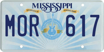 MS license plate MOR617