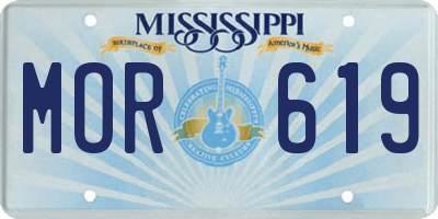 MS license plate MOR619