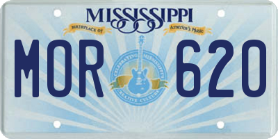 MS license plate MOR620
