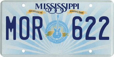 MS license plate MOR622