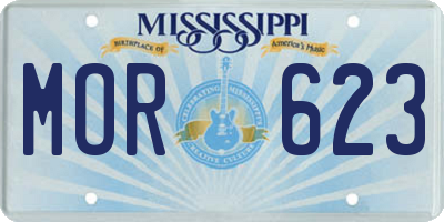 MS license plate MOR623