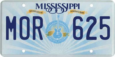 MS license plate MOR625