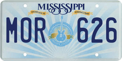 MS license plate MOR626