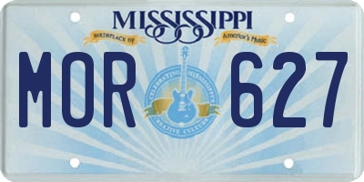 MS license plate MOR627