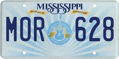 MS license plate MOR628